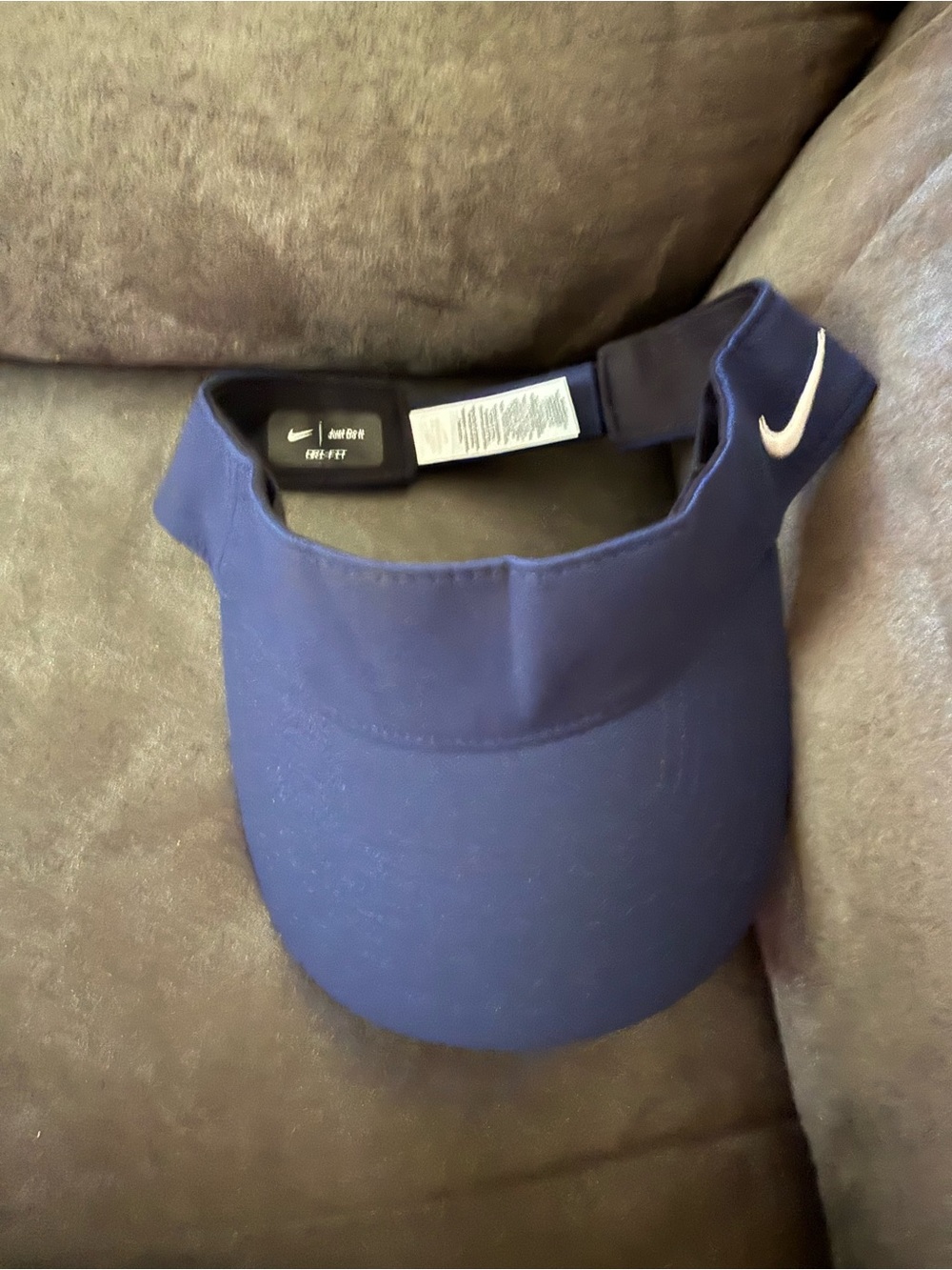 Nike Navy Visor with White Swoosh Accent